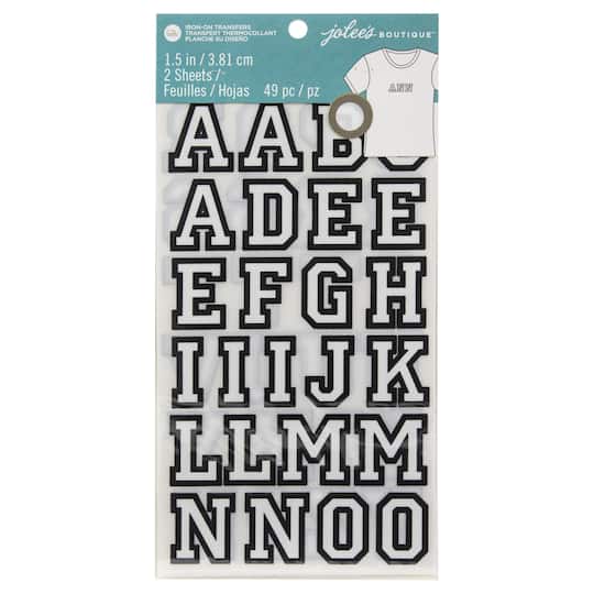 Jolee’s Boutique® 1.5" White Iron-On Letters, 49ct.